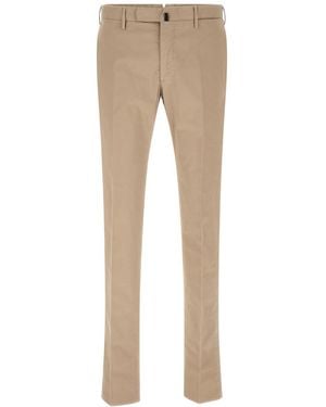 Incotex Slim Flat Front Pants - Natural