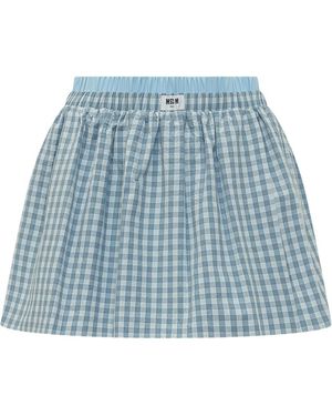 MSGM Gingham Shorts - Blue