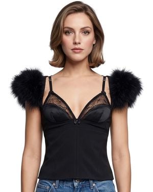 DSquared² Embellished V Neck Top - Black