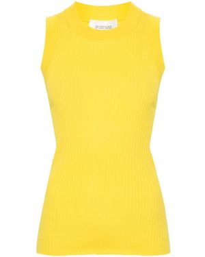 Sportmax Ribbed Cotton Tank Top - Yellow