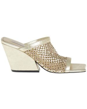 Stella McCartney Crystal Slip-On Heels - White