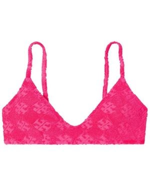 Tory Burch Bold Terry Bikini Top - Pink
