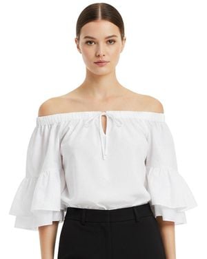 MERYLL ROGGE Off Shoulder Top - White