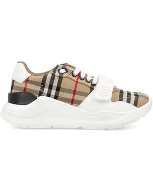 Burberry Lace Up Sneakers - Metallic