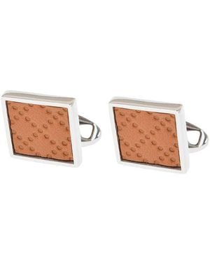 Corneliani Textured Square Cufflinks - Brown