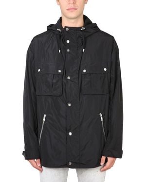 Balmain Solid Hooded Jacket - Black