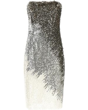 Elisabetta Franchi Embellished Strapless Mini Dress - Metallic