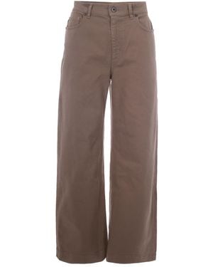 P.A.R.O.S.H. Straight High Rise Jeans - Brown