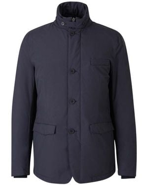Herno Button-Fastening Zip-Front Jacket - Blue