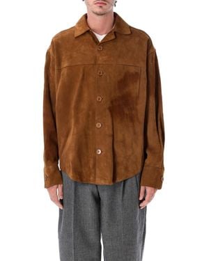 Ami Paris Relaxed Solid Overshirt - Brown