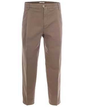 BRIGLIA Regular Flat Front Trousers - Grey