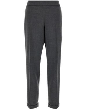 Alberto Biani Straight Flat Front Trousers - Grey