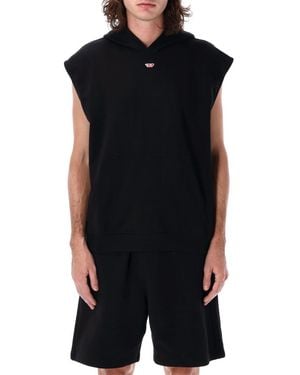 DIESEL Sleeveless Hoodie - Black