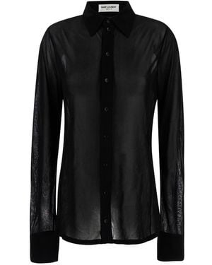 Saint Laurent Transparent Shirt - Black
