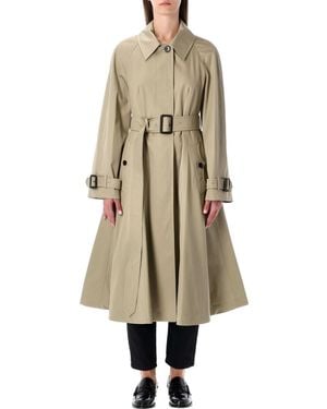 Burberry Gabardine Ellingham Fit-And-Flare Coat - Natural