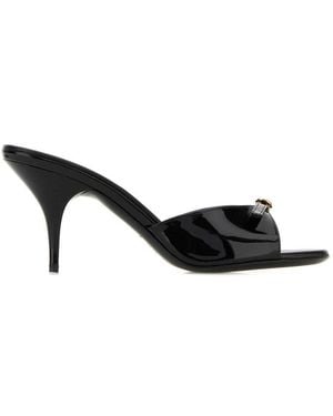 Miu Miu Leather Mules - Black