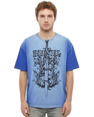 DIESEL Graphic Print T-Shirt - Blue