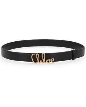 Chloé Logo Buckle Belt - Black