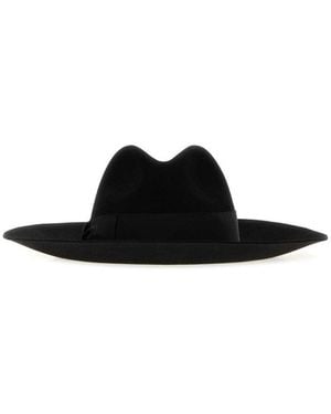 Borsalino Sophie Solid Fedora Hat - Black