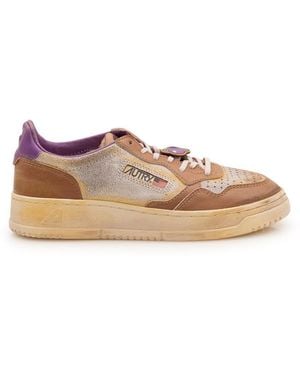 Autry Color-Block Medalist Sneakers - Brown