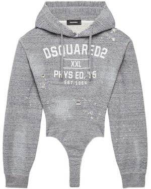 DSquared² Graphic Hood Sweatshirt - Gray