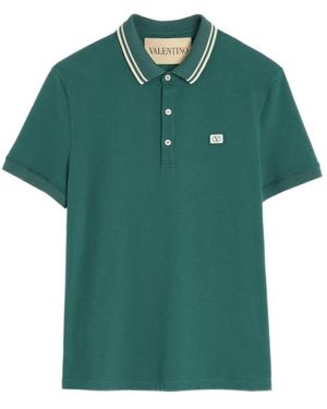 Tシャツ・カットソー VALENTINO Polo Valentino Garavani VLogo (V3MH01KB19 0NO) Valentino Garavani Men's VLogo Chain Bicolor Polo Shirt