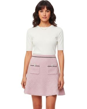 Self-Portrait Textured Mini Skirt - White