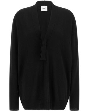 Nude Knitted V Neck Sweater - Black