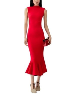 Jacquemus Mock Collar Midi Dress - Red