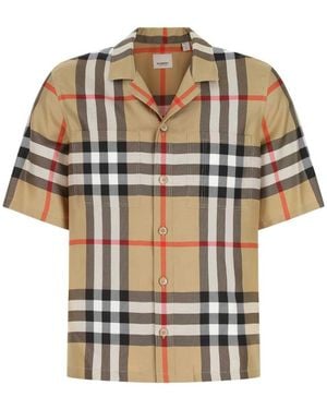 Burberry Nova Check Silk Shirt - Natural