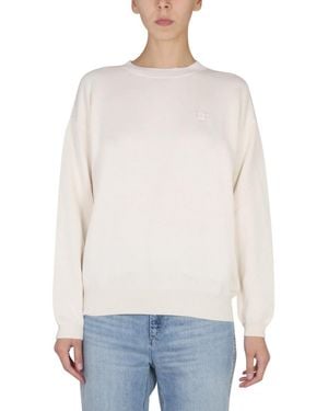 Ballantyne Solid Crew Neck Sweater - White