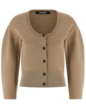 Jacquemus Wide Round Neck Cardigan - Natural