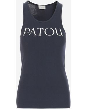 Patou Logo-Print Tank Top - Black