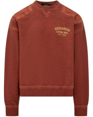 DSquared² Logo Embroidered Sweatshirt - Brown