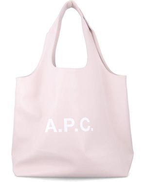 A.P.C. Ninon Tote Bag With Logo - Pink