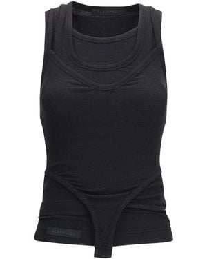 ALAINPAUL Solid Round Neck Top - Black