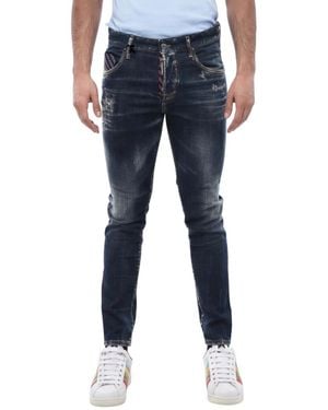 DSquared² Skinny Mid Rise Jeans - Blue
