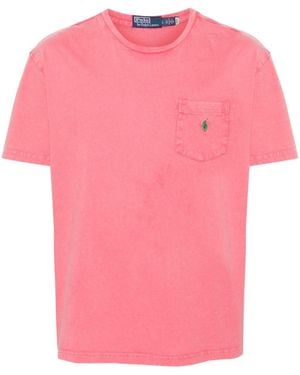 Ralph Lauren Cotton Crewneck Logo Pocket T-Shirt - Pink