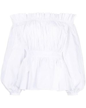 McQueen Off Shoulder Cotton Top - White