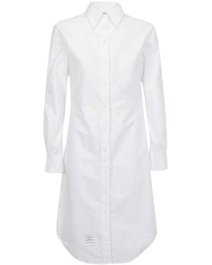 Thom Browne Solid Shirt Mini Dress - White
