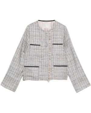 forte_forte Round Neck Jacket - White