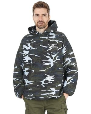 we11done Camo Print Hoodie - Gray