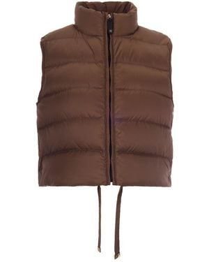 Max Mara Quilted Mock Collar Jacket - Brown