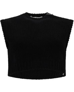 Max Mara Crew Neck Top - Black
