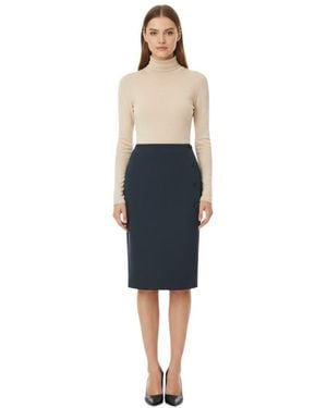 Pinko Solid Knee Length Skirt - Blue