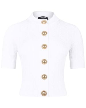 Balmain Ribbed Top - White