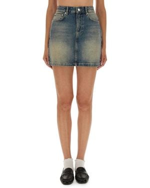 Moschino Denim Solid Mini Skirt - Blue