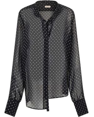 The Mannei Regular Polka Dot Shirt - Black