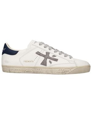 Premiata Logo Steven Sneakers - White