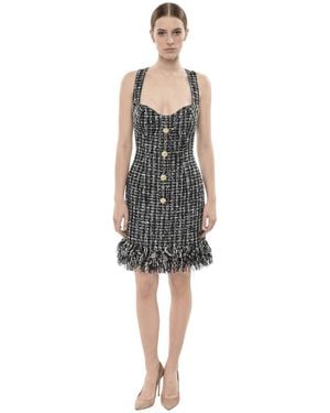 Balmain Sweet Heart Neck Dress - Black